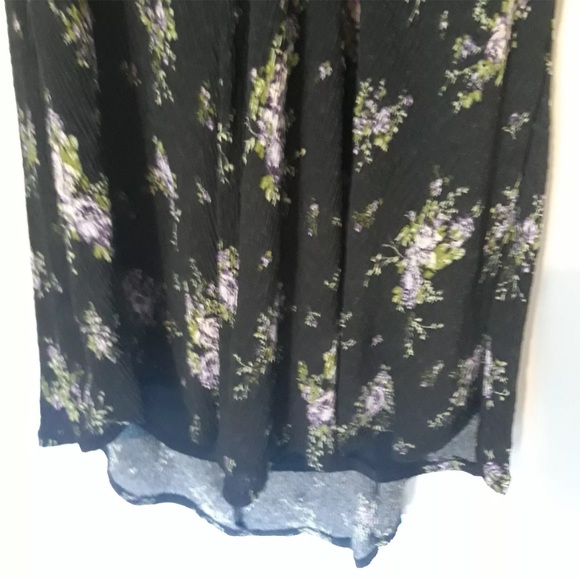 NEW Wild Fable Juniors XXL Black Floral Crepe Halter Dress Lined Tie Around Neck - Picture 4 of 11
